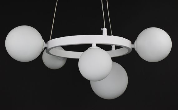 Люстра підвісна на 5 лампочок 27847 Білий 40-150х52х52 см. | Зображення 5