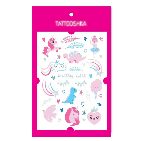 Тату тимчасове в наборі Unicorn mood голограма Tattooshka LB-185 Різнокольоровий shop (4825800010594)