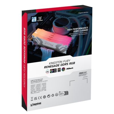 Модуль памяти для компьютера DDR5 48GB (2x24GB) 8400 MHz Renegade RGB White/Silver Kingston Fury (ex.HyperX) (KF584CU40RWAK2-48) | Зображення 5