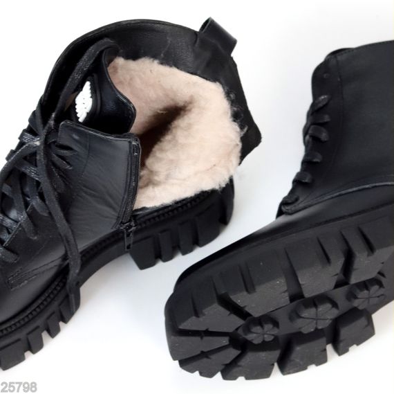 Чорні зимові черевики берці натуральна шкіра | Зображення 6