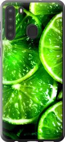 Чохол на Samsung Galaxy A21 Зелені часточки лимона "852u-1841-2448"