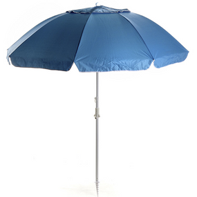 Парасолька пляжна з нахилом і клапаном посилена з гвинтом 2,2м блакитна СИЛА
