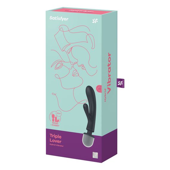 Вібратор-кролик з вібромасажером Satisfyer Triple Lover Grey, 3 мотори | Зображення 5