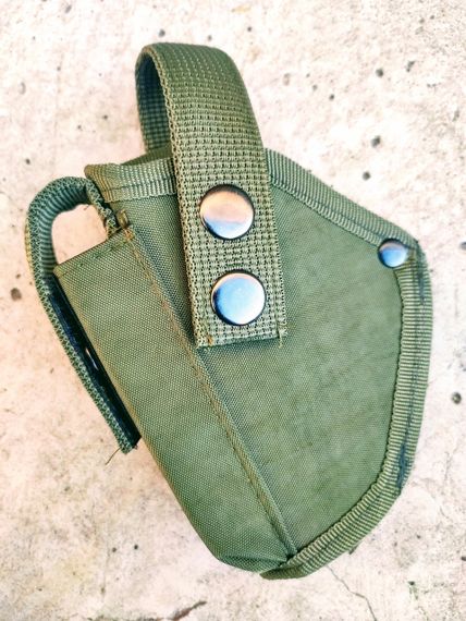 Кобура для ЛЕВШИ для ПМ-Макарова поясна з чохлом-підсумком для магазину (oxford, олива) MAS