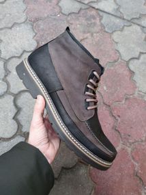 Коричневые ботинки большой размер обуви - 46 размер (30,6 см)