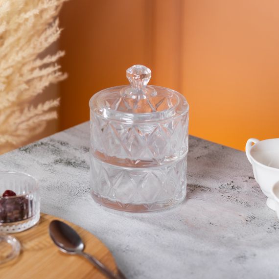 Цукерниця скляна з кришкою Ø 10 см дворівнева HP-YH-79 | Зображення 4