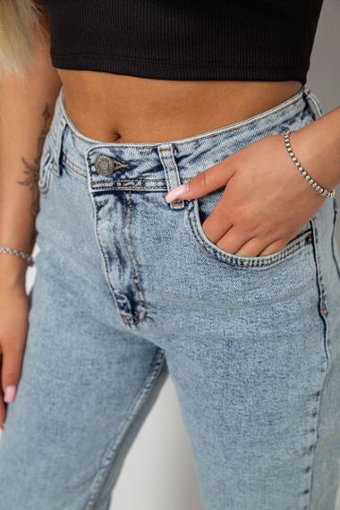 Джинси жіночі однотонні Skinny, колір блакитний, 244R1744S21 | Зображення 4
