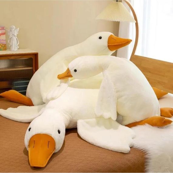 Плюшева іграшка подушка (50-90см), 50 см, Гусак / Дитяча м'яка іграшка-обіймашка / Іграшка антистрес | Зображення 1