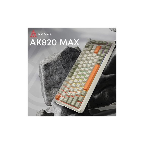 Клавіатура Ajazz AK820 MAX Flying Fish Switch RGB Wireless/Bluetooth/USB Beige (AK820MAX-FF-R) | Зображення 2