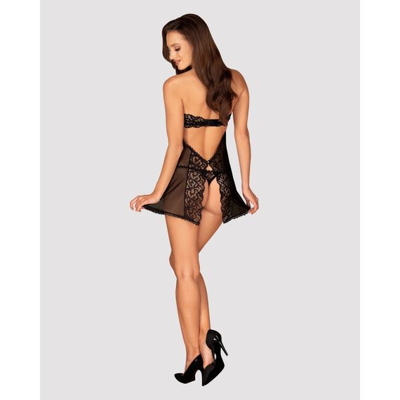 Пеньюар Obsessive Joylace та стрінги L/XL | Зображення 3