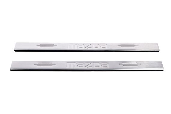 Накладка на пороги Carmos (нерж) 4 накладки для Mazda 2 2003-2007 рр | Зображення 1