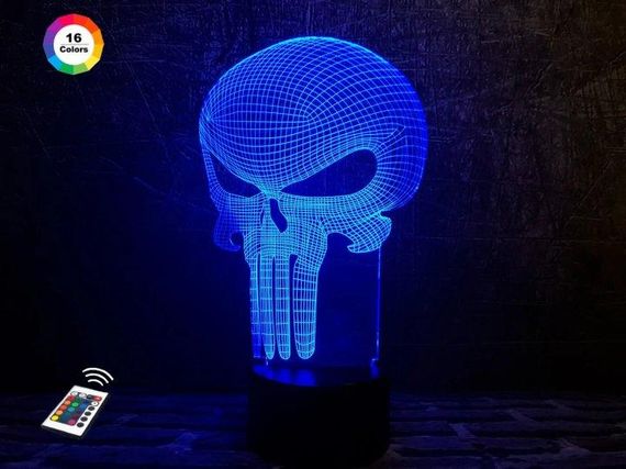 3D светильник ночник с пультом "Каратель" 3DTOYSLAMP