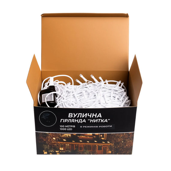 Гірлянда Різдвяна фея вулична 100 м 1000 LED білий провід Жовтий CF1000L100MWY | Зображення 2