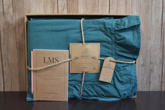 Постільна білизна Limasso Stonewashed Exclusive Ranforse 200 х 220 см Dark Green | Зображення 2