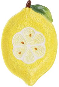 Набір 3 керамічні тарілки "Lemon" 21х14см, Жовтий лимон