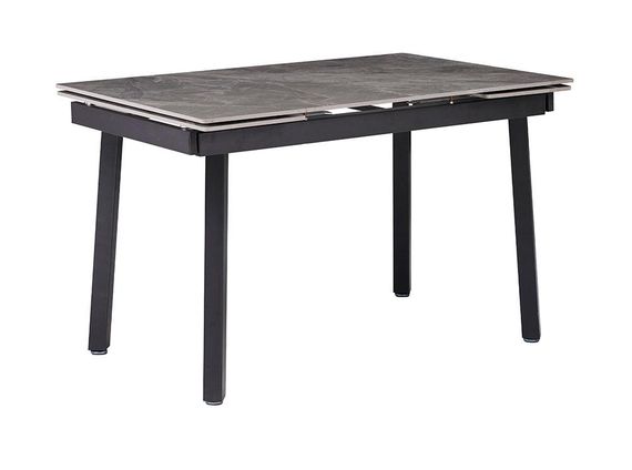 Прямокутний стіл Ashwood DT-2402, стільниця кераміка сіра глянсова grey glossy ceramics 12 мм, розмір 120-180х80 см | Зображення 1