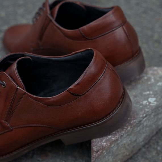 Коричневі шкіряні туфлі Pan 40 розмір | Зображення 6