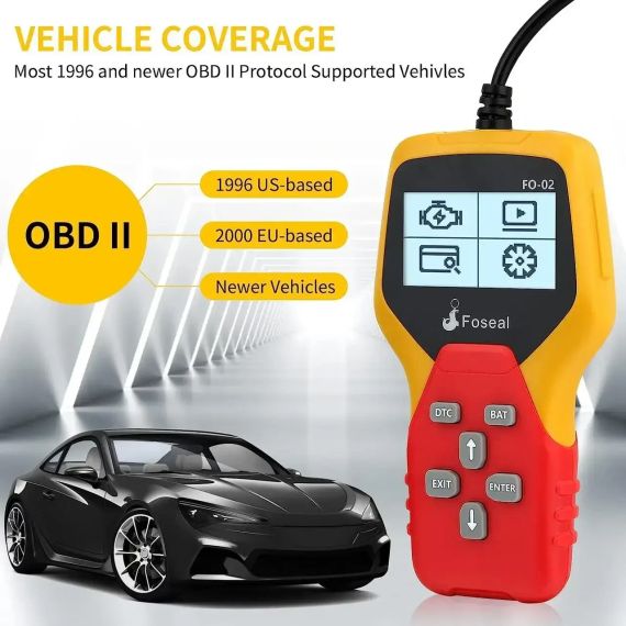 Дротовий сканер OBD2 Foseal,FO-02, зчитувач коду OBDII Plug and Play | Зображення 1