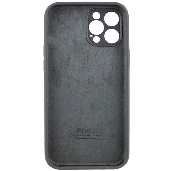Чехол Silicone Case Full Camera Protective (AA) для Apple iPhone 12 Pro (6.1") Серый / Dark Gray | Зображення 3
