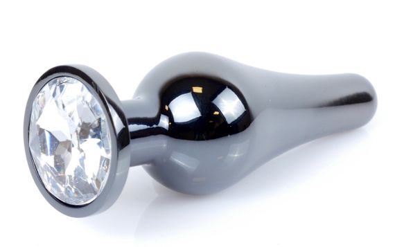 Анальний затор Boss Series - Jewellery Dark Silver BUTT PLUG Clear, BS6400057 Sex Aura | Зображення 2
