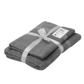 Набір рушників махрових Ardesto Splendid 50х90см, 70х140см, 2шт, 100% бавовна, сірий (ART2359GR)
