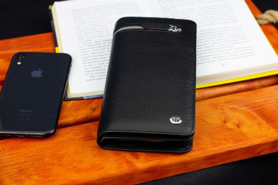 Чорний багатофункціональний чоловічий гаманець з натуральної шкіри МС291 | Зображення 6