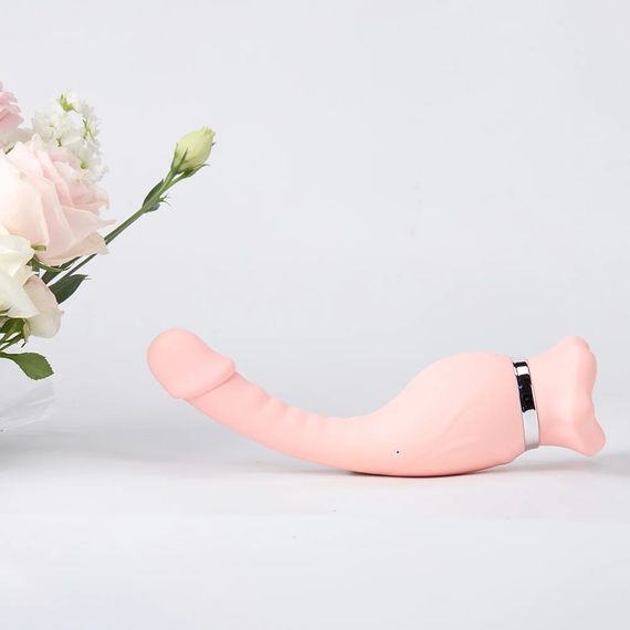 Вібратор і кліторальний стимулятор BeYourLover Devil Flower із функцією всмоктування, рожевий, 24,3 × 3,7 см Sex Aura | Зображення 4