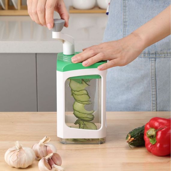 Ручная овощерезка с контейнером Genius Nicer Dicer Кухонный слайсер - терка с насадками 7 в 1 | Зображення 1