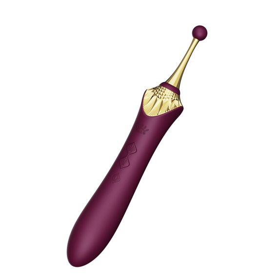 Мультифункціональний вібратор Zalo — Bess 2 Velvet Purple, 4 насадки, підігрів | Зображення 3