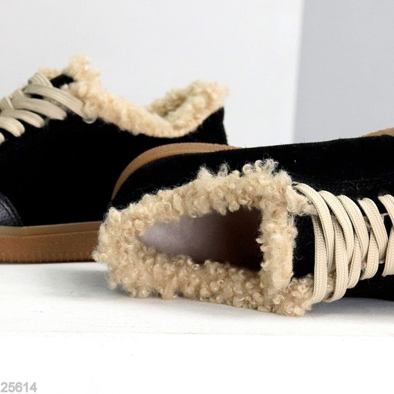 Шикарні чорні кросівки утеплені натуральна шкіра + замша | Зображення 1