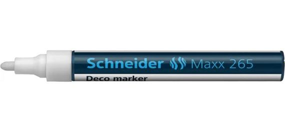 Маркер на водній основі Schneider Maxx 265, 2-3 мм, Белый | Зображення 1