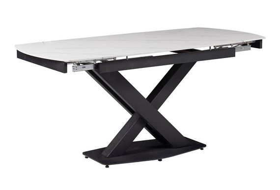 Обеденный раскладной стол Lion DT-2306, столешница керамика белая матовая matt silver white 12 мм, размер 120-160х80 см | Зображення 2
