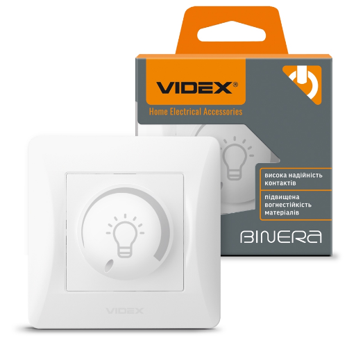BINERA білий Вимикач диммерний 200W Videx | Зображення 3