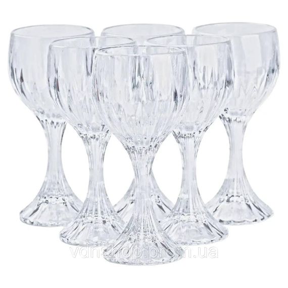Келихи з товстого скла набір для вина з 6 штук по 157 мл HP550 | Зображення 1