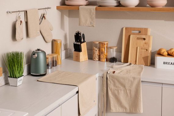 Ранер Ardesto Oliver, 40х140см, 100% бавовна, бежевий (ART01OB) | Зображення 1