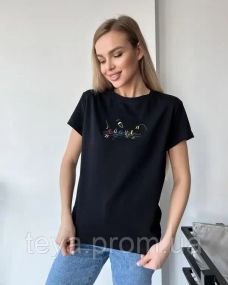 Футболка для жінок колір чорний FI_007406