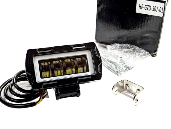 Світлодіодна фара StarLight HP-GZD-307-01 ближнє світло (біле+жовте) + DRL 12/24V | Зображення 1