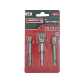 Набір перехідників для торцевих головок Haisser PROFI 1/4", 3/8", 1/2" 3 шт