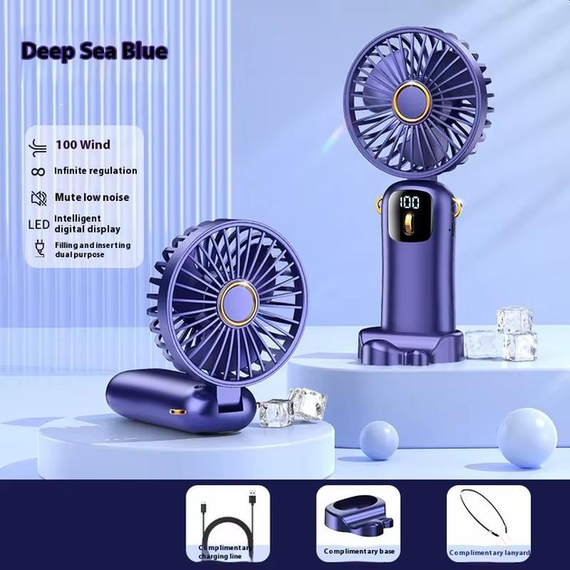 Портативний міні вентилятор Mini fan AND892 з підставкою для телефону та дисплеєм | Зображення 8