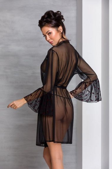 Воздушный пеньюар Passion LOVELIA PEIGNOIR L/XL Черный | Зображення 1