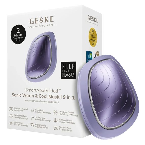 Ультразвуковая маска тепло и холод GESKE Sonic Warm&Cool Mask 9в1 white, Фиолетовый