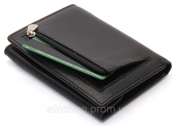 Чорний чоловічий гаманець вертикального типу з натуральної шкіри на магніті Marco Coverna MC-1286 | Зображення 2