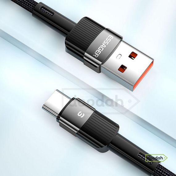 Кабель USB - Type-C Essager 6A 66W, Black - Fast Charge, 200 см (для заряджання та передачі даних) | Зображення 3