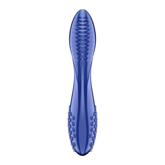 Двосторонній скляний дилдо Satisfyer Dazzling Crystal 2 Blue Sex Aura