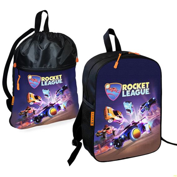 Школьный рюкзак детский Rocket League + Сумка для обуви спортивной формы рюкзак-мешок мальчику (01921)