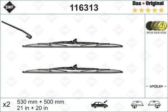 Щітки склоочисника 530 500мм BMW 3 E36 Ford Mondeo 90-00 116313 | Зображення 6