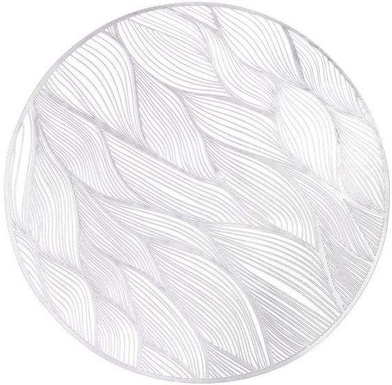 Набір 4 сервірувальних килимка Margrese Doily Modern Ø38см, плейсмат (подтарельники), срібло