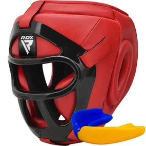 Боксерский шлем RDX T1 Grill Full Red L