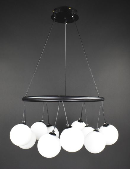 Люстра підвісна на 10 лампочок 27518 Чорний 45-160х65х65 см.