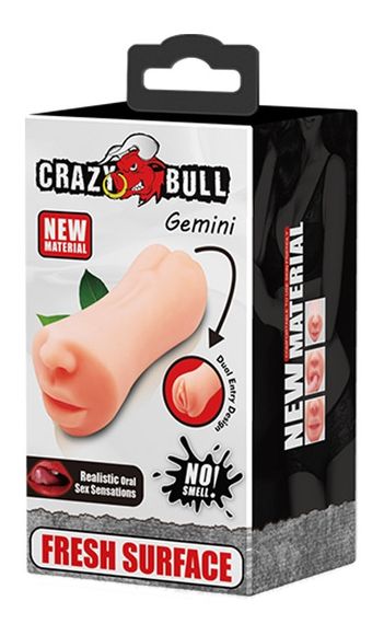 Мастурбатор 2 в 1 CRAZY BULL - Gemini Realistic Oral Sex Sensations, BM-009215U Sex Aura | Зображення 7
